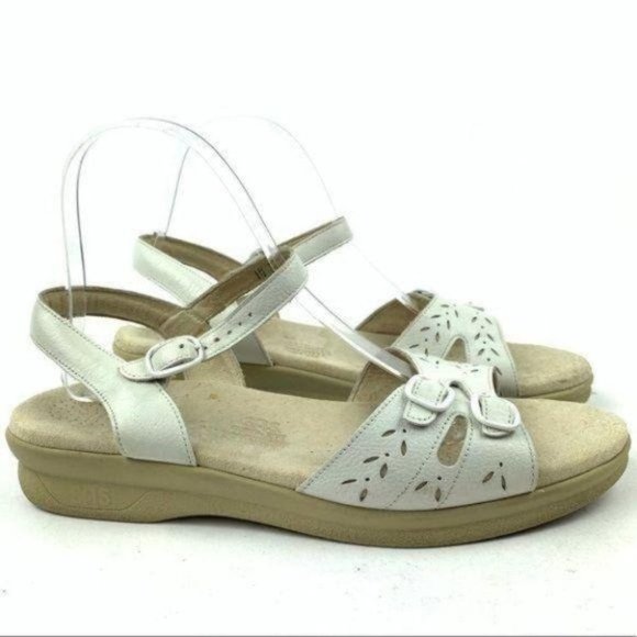 SAS Shoes - SAS sandals 10 S white leather laser cut comfort